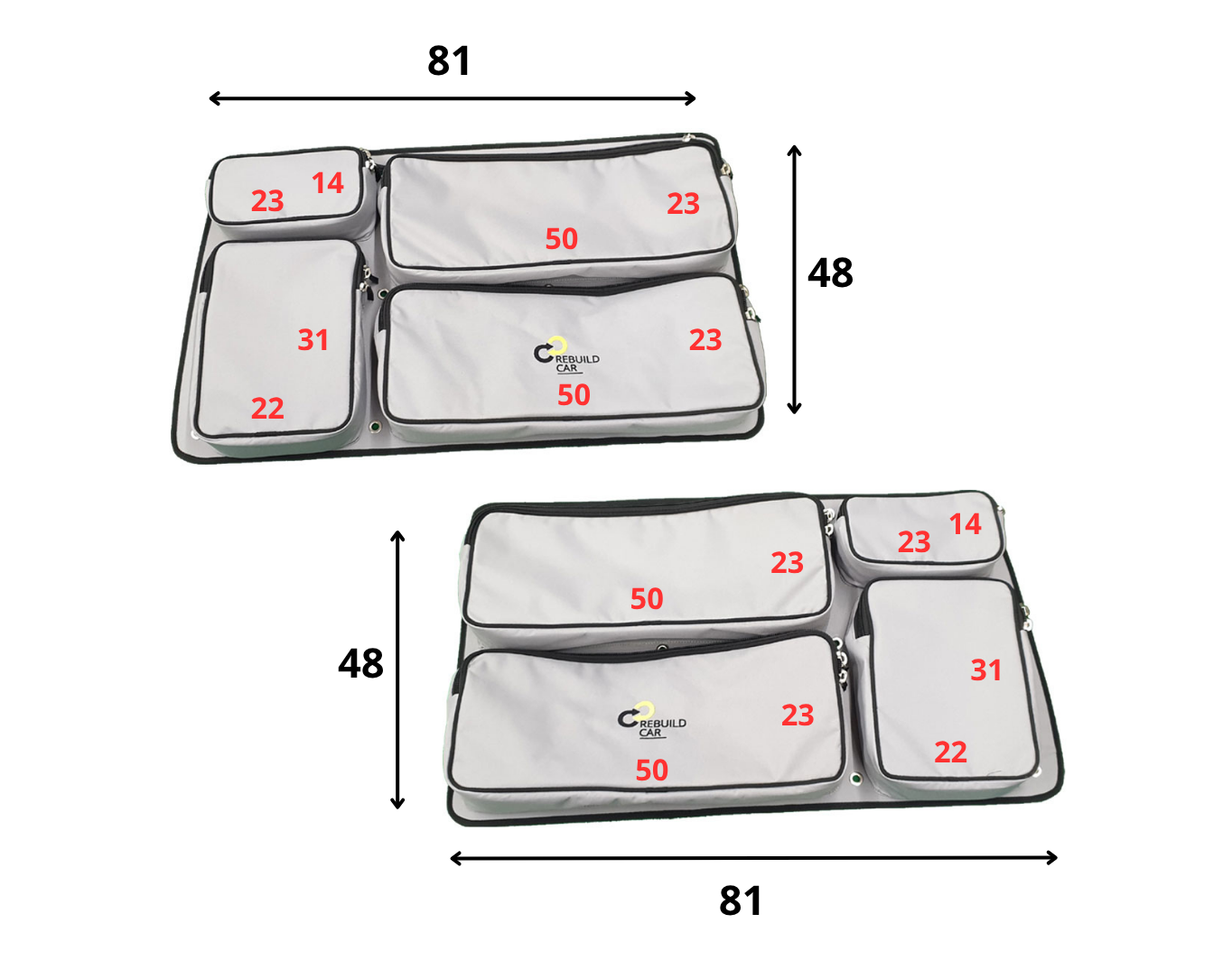 VW Multivan taška krátký SET